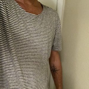 Scoop neck striped All Saints tee shirt medium